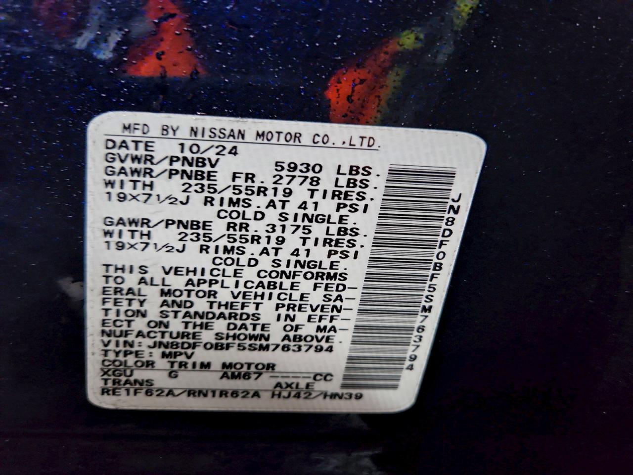 2025 Nissan Ariya Evolve+ VIN: JN8DF0BF5SM763794 Lot: 94883215