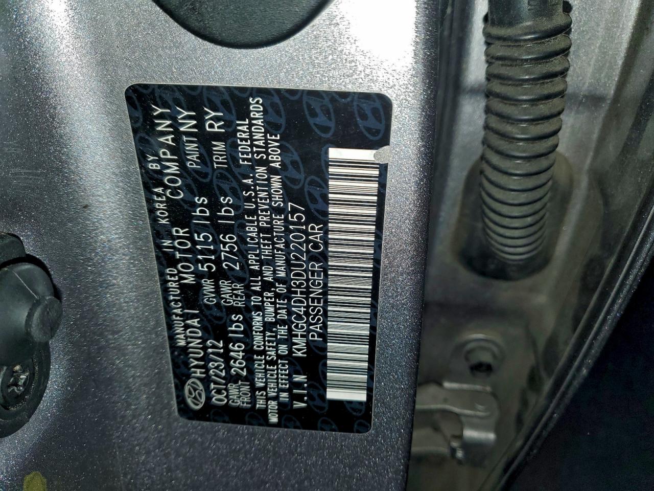 2013 Hyundai Genesis 5.0L VIN: KMHGC4DH3DU220157 Lot: 95333275