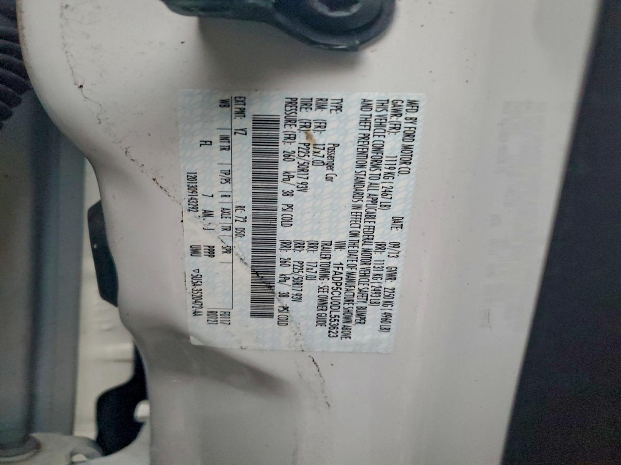 2013 Ford C-Max Premium VIN: 1FADP5CU0DL553623 Lot: 95008775