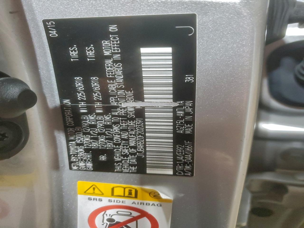 2015 Lexus Nx 200T VIN: JTJBARBZ0F2023391 Lot: 95632595