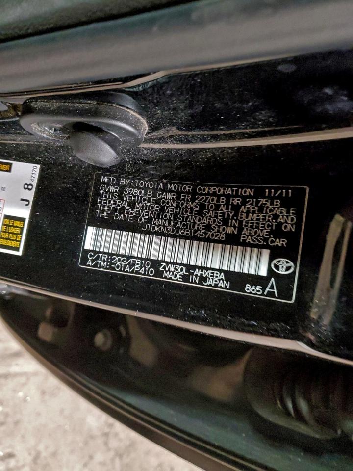 2011 Toyota Prius VIN: JTDKN3DU6B1457028 Lot: 96405185