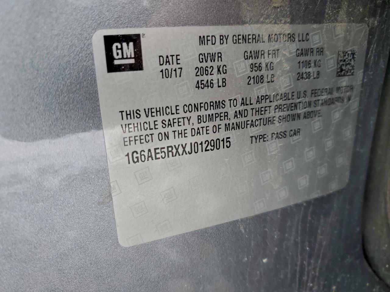 2018 Cadillac Ats VIN: 1G6AE5RXXJ0129015 Lot: 94579855