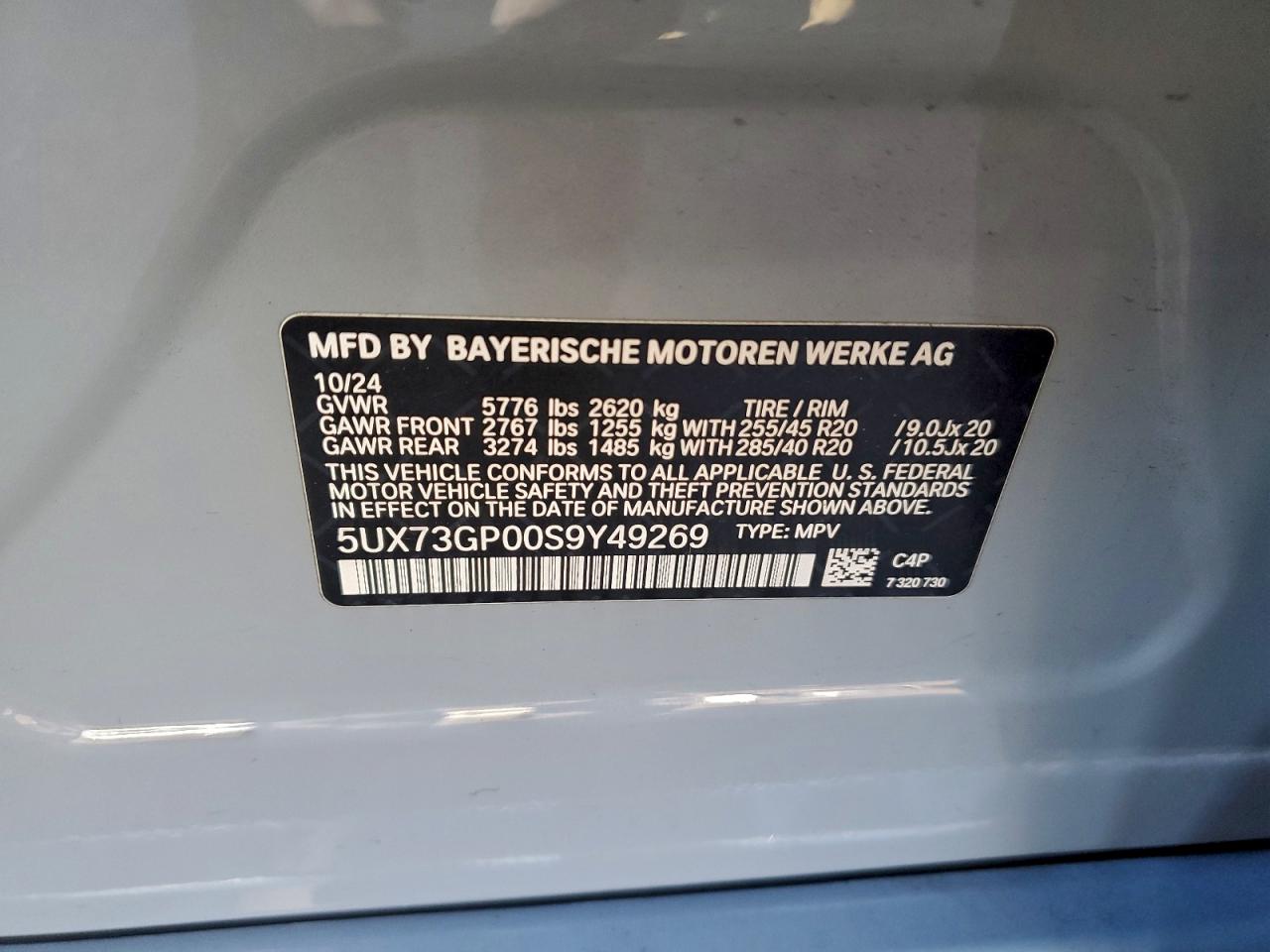 2025 BMW X3 M50 VIN: 5UX73GP00S9Y49269 Lot: 94894345