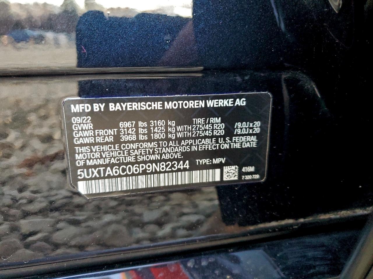 2023 BMW X5 xDrive45E VIN: 5UXTA6C06P9N82344 Lot: 96177495