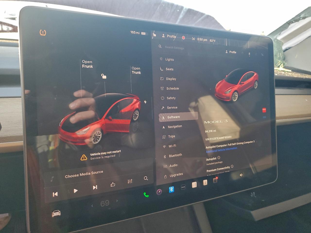 2022 Tesla Model 3 VIN: 5YJ3E1EA8NF185851 Lot: 93810705