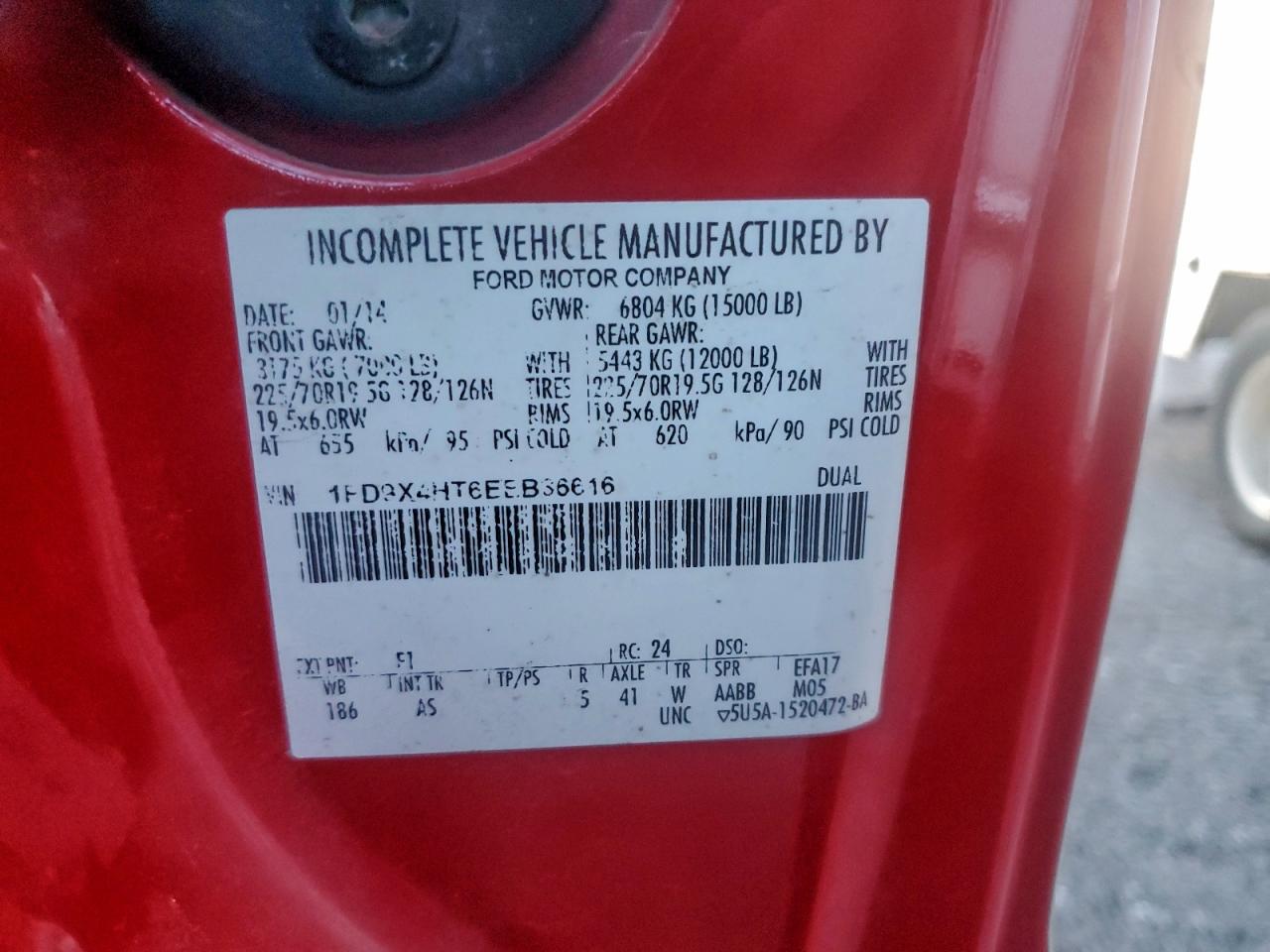 2014 Ford F450 Super Duty VIN: 1FD9X4HT6EEB36616 Lot: 92041165