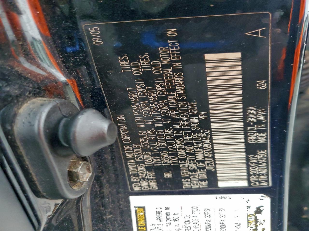 2006 Toyota 4Runner Sr5 VIN: JTEZU14R768044352 Lot: 95619275