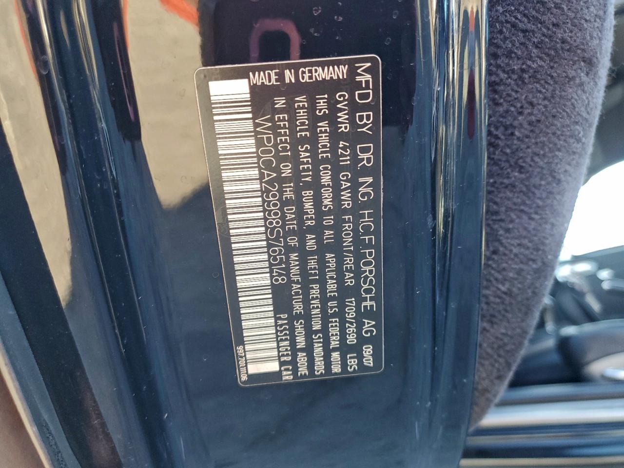 2008 Porsche 911 Carrera Cabriolet VIN: WP0CA29998S765148 Lot: 96205725