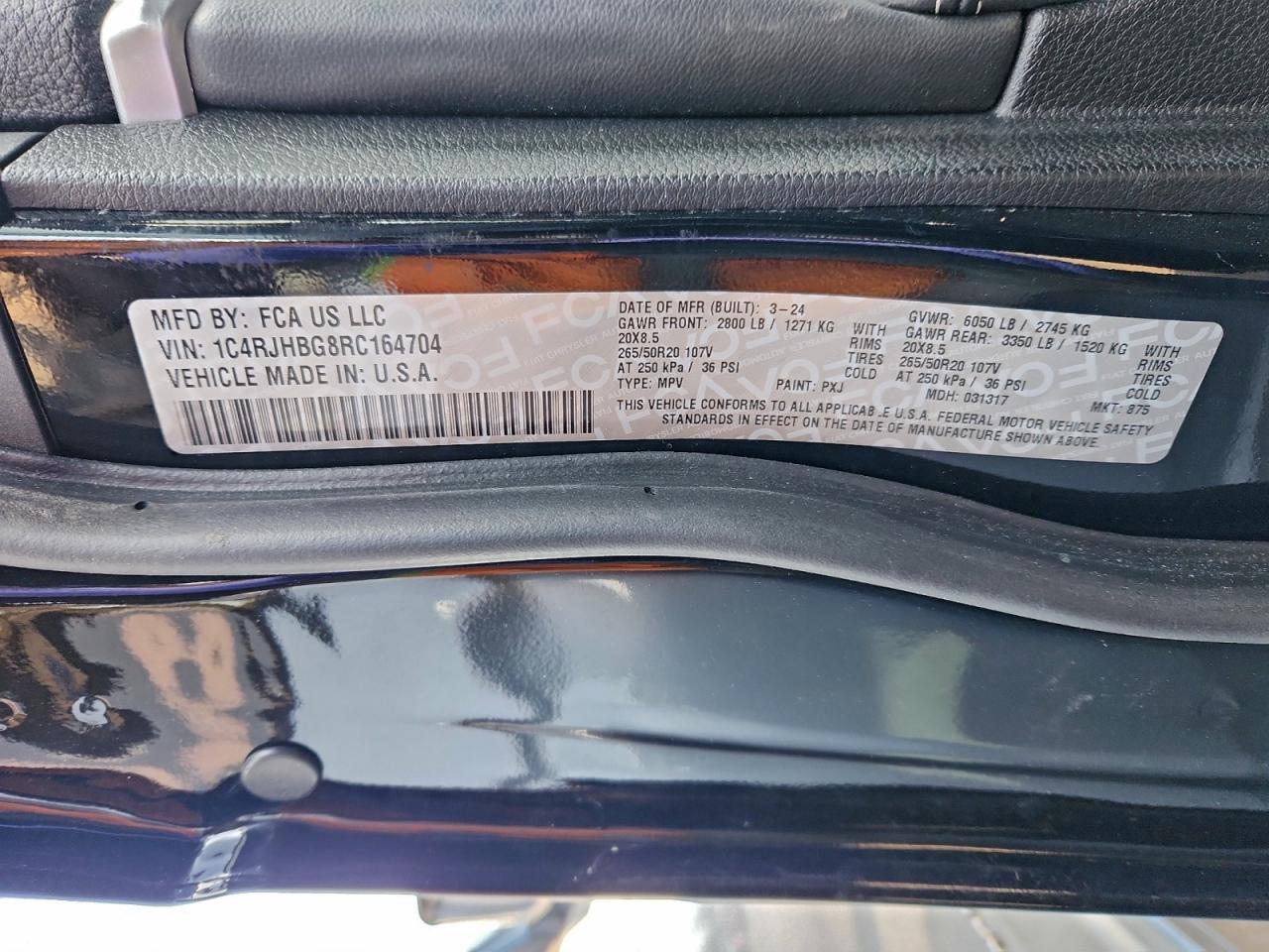 2024 Jeep Grand Cherokee Limited VIN: 1C4RJHBG8RC164704 Lot: 95531165