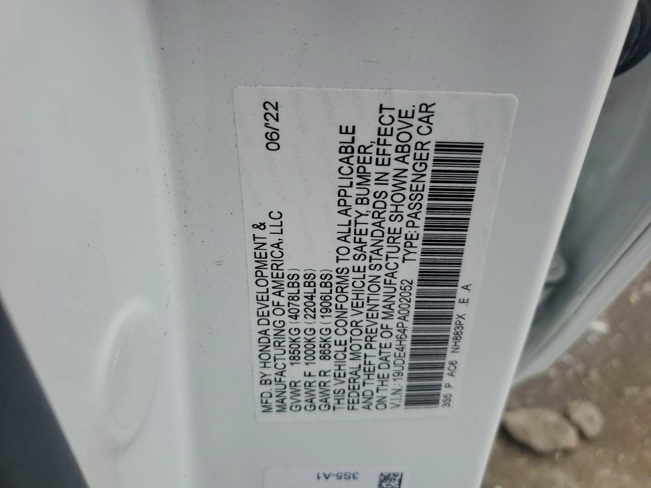 2023 Acura Integra A-Spec Tech VIN: 19UDE4H64PA002052 Lot: 95573855