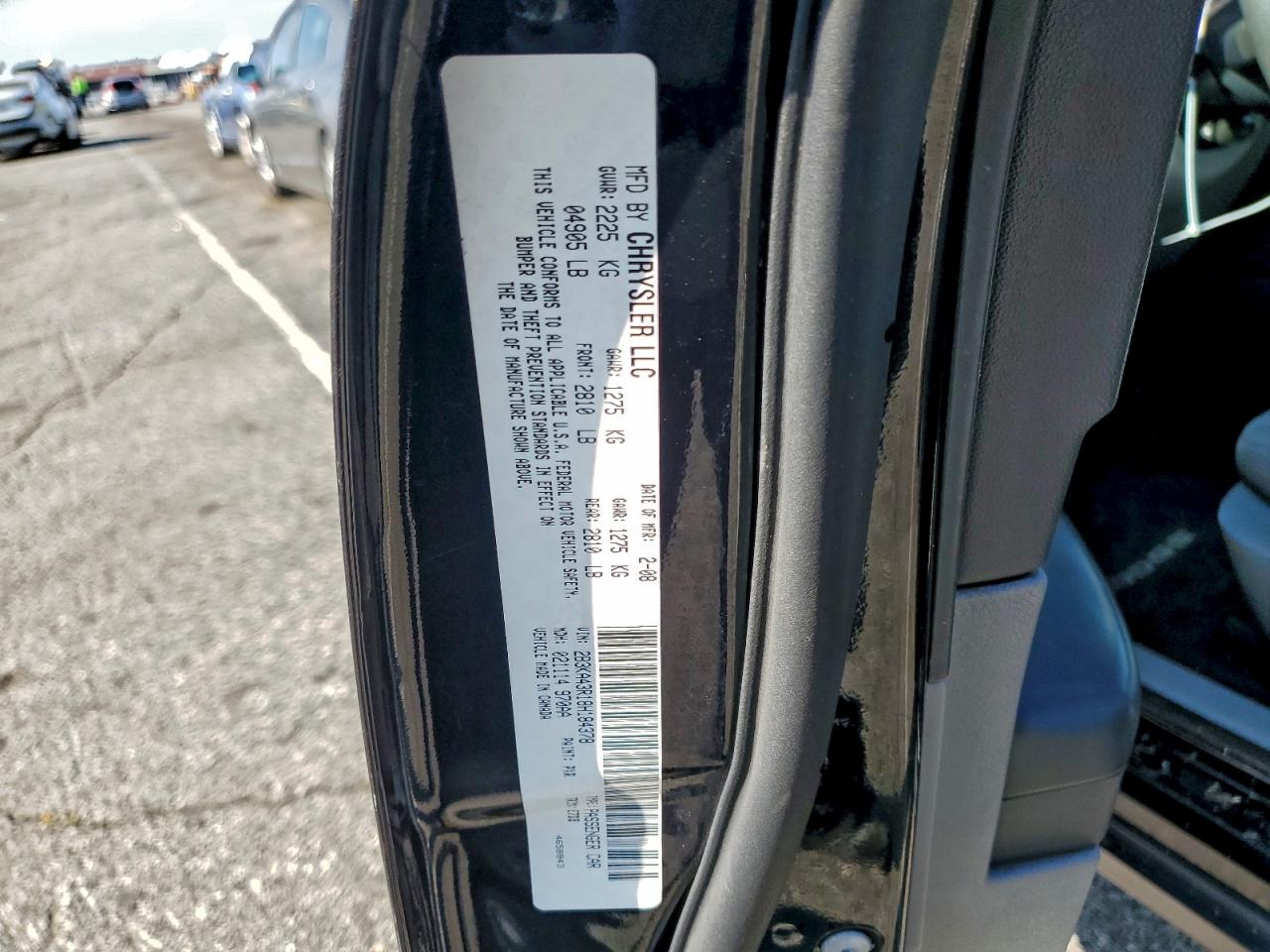 2008 Dodge Charger VIN: 2B3KA43R18H184378 Lot: 94968795