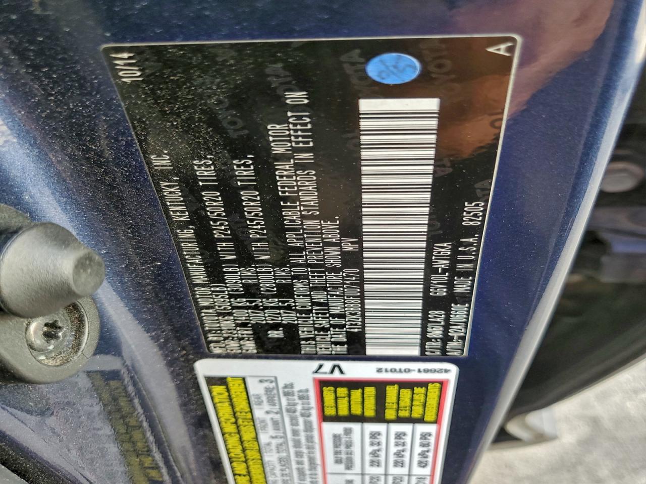 2015 Toyota Venza Le VIN: 4T3ZK3BB8FU071470 Lot: 95322565