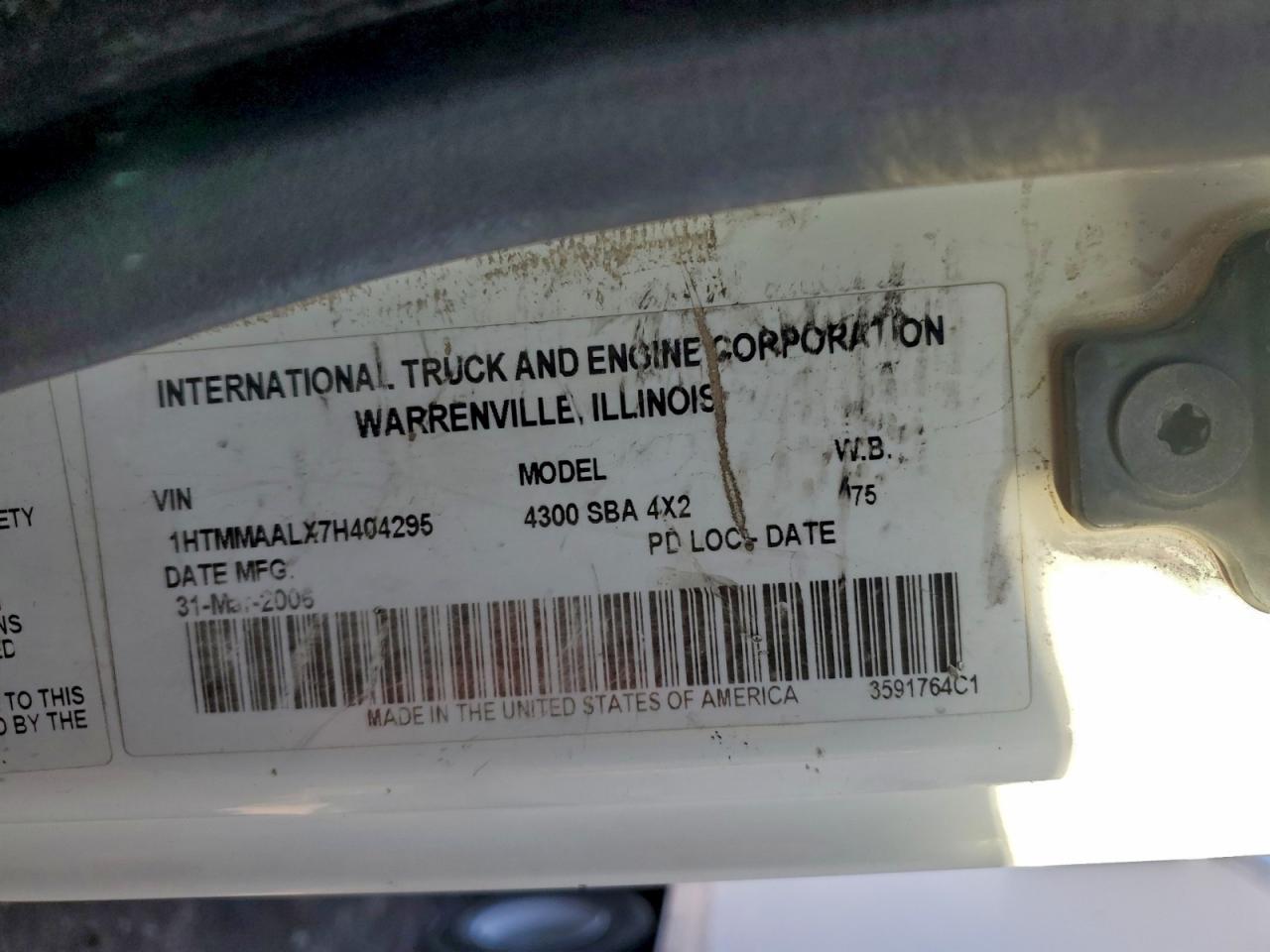 2007 International 4000 4300 VIN: 1HTMMAALX7H404295 Lot: 92248325