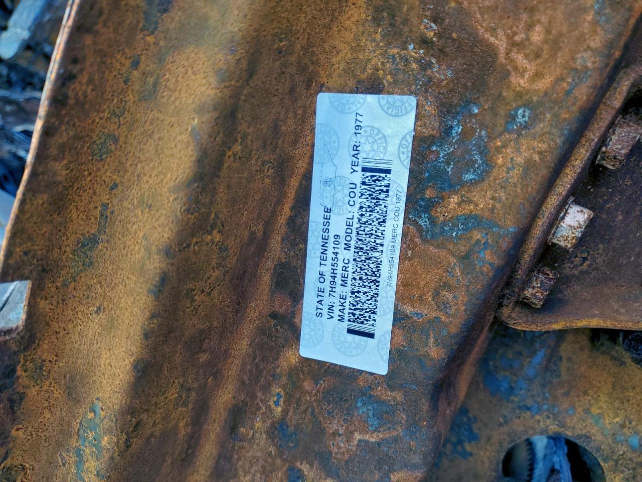 1977 Mercury Cougar VIN: 7H94H554109 Lot: 70745105