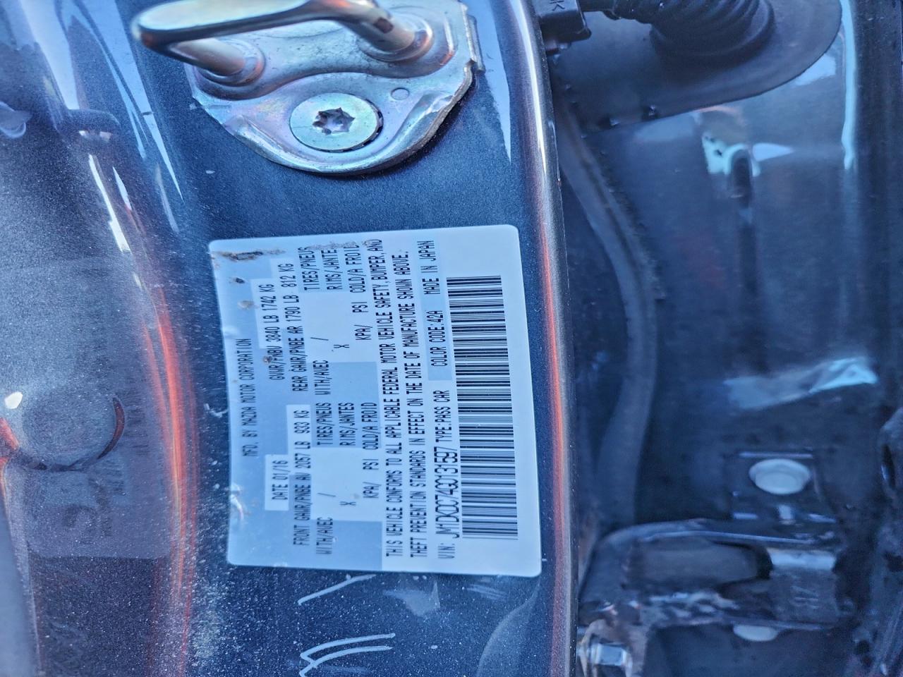 2016 Mazda Cx-3 Touring VIN: JM1DKDC74G0131597 Lot: 94191465