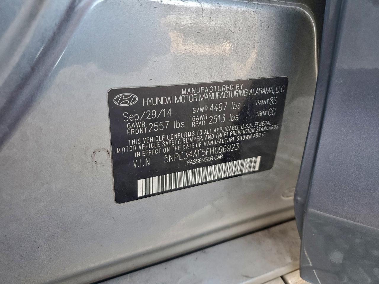 2015 Hyundai Sonata Sport VIN: 5NPE34AF5FH096923 Lot: 98139325