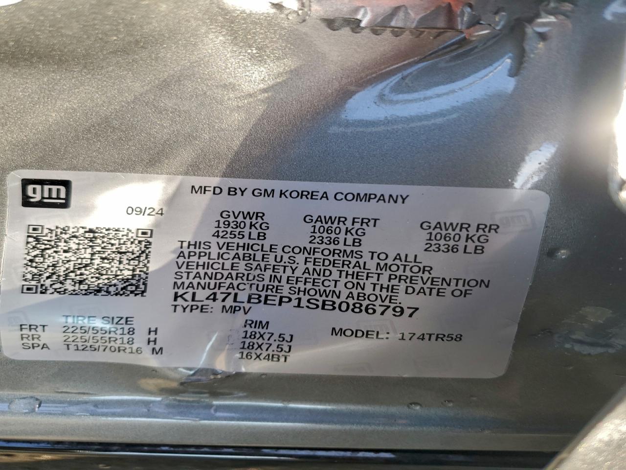 2025 Buick Envista Sport Touring VIN: KL47LBEP1SB086797 Lot: 94164795