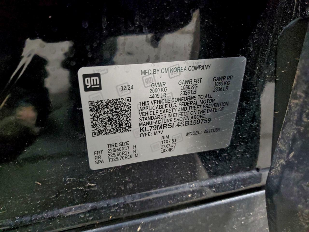 2025 Chevrolet Trailblazer Lt VIN: KL79MRSL4SB159759 Lot: 96721155