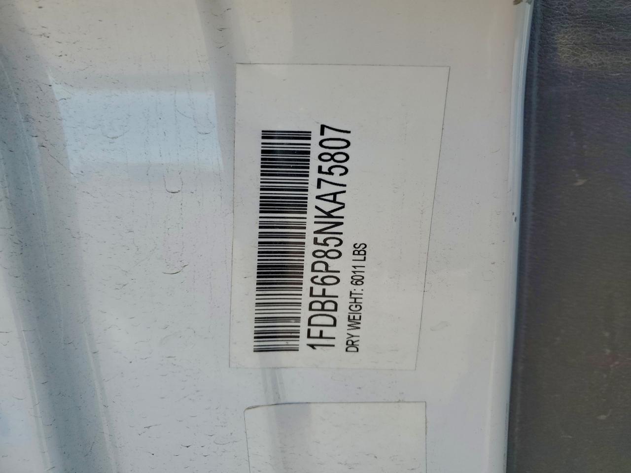 2022 Ford Transit T-350 Hd VIN: 1FDBF6P85NKA75807 Lot: 95142125