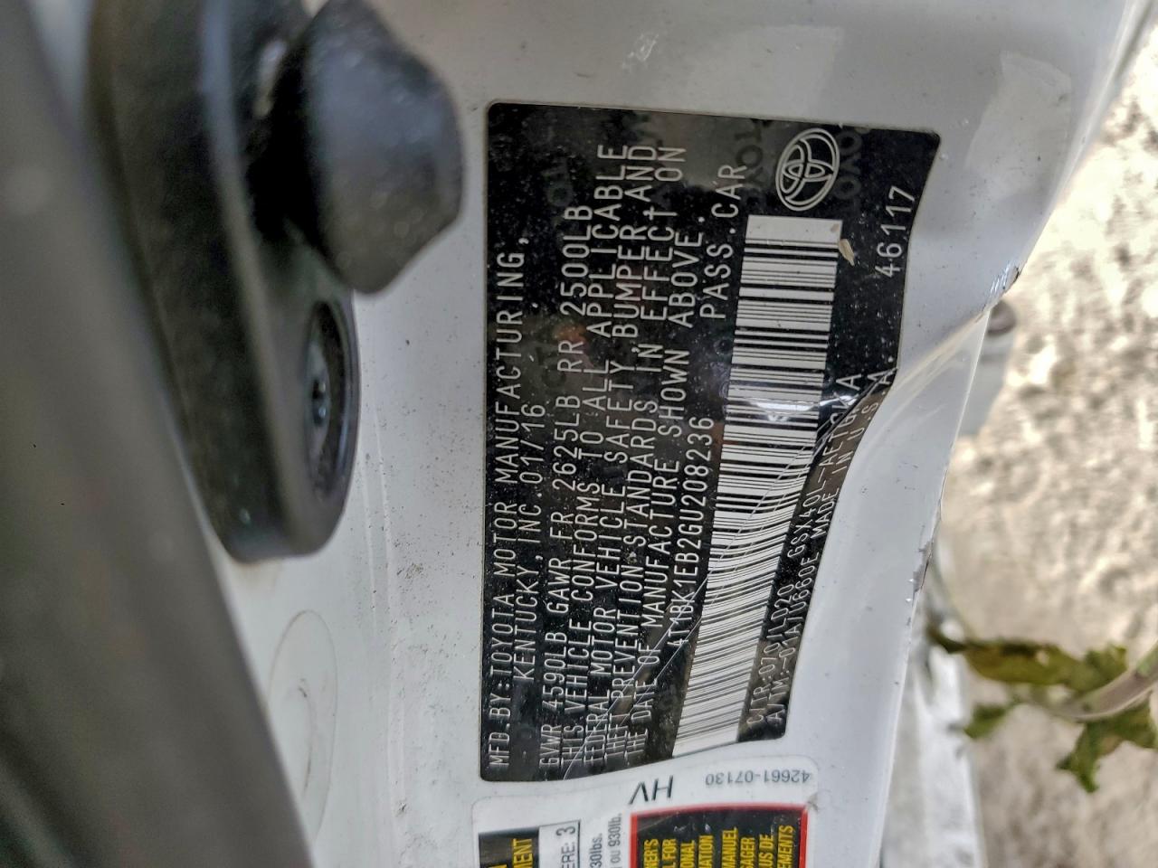 2016 Toyota Avalon Xle VIN: 4T1BK1EB2GU208236 Lot: 95210495