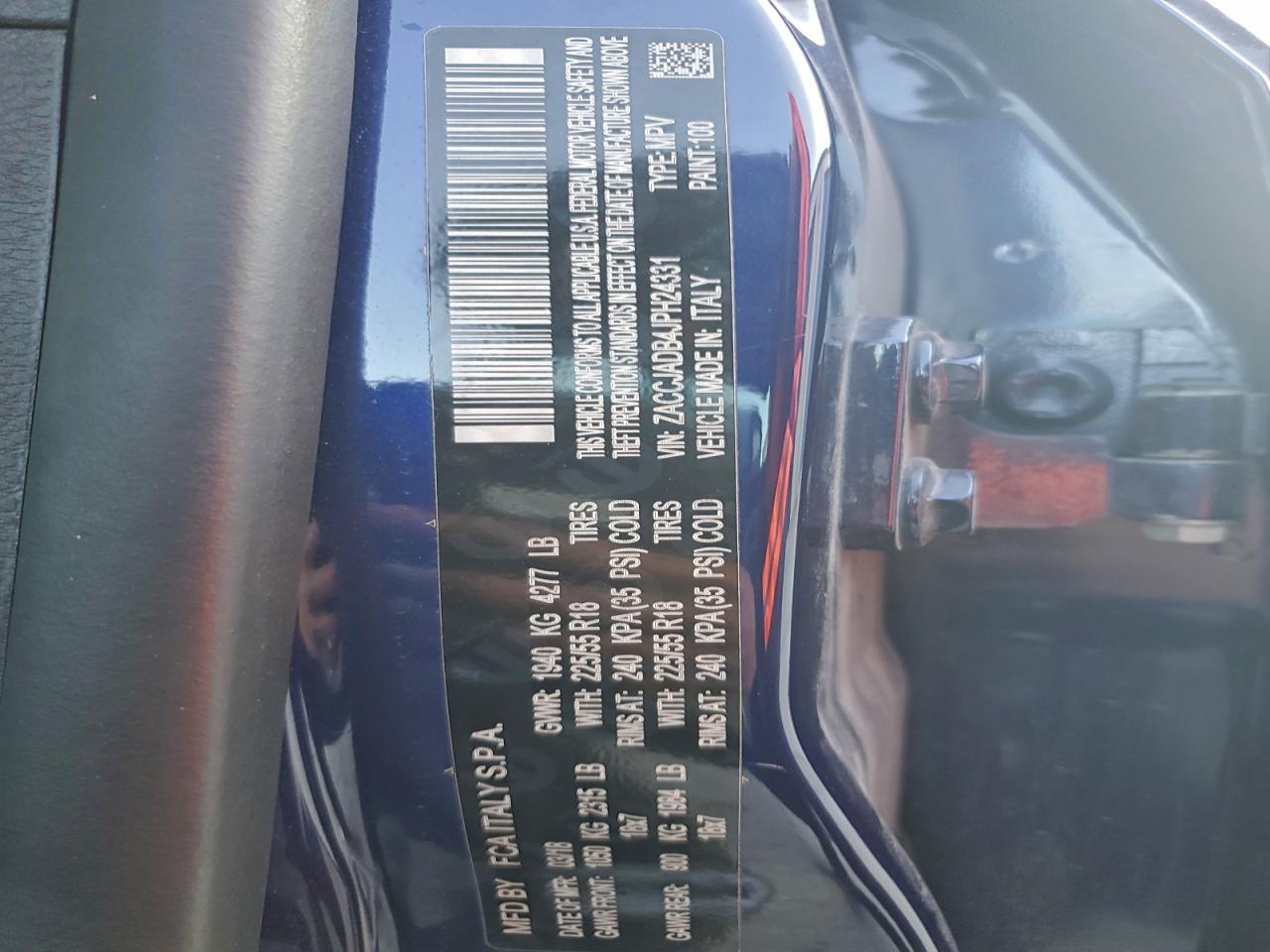 2018 Jeep Renegade Limited VIN: ZACCJADB4JPH24331 Lot: 94554545