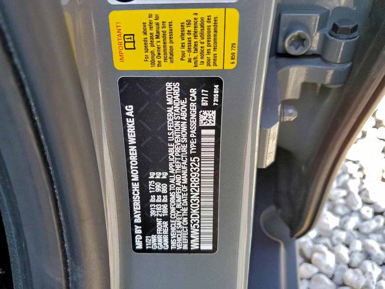 2022 Mini Cooper S VIN: WMW53DK03N2R89325 Lot: 95108225