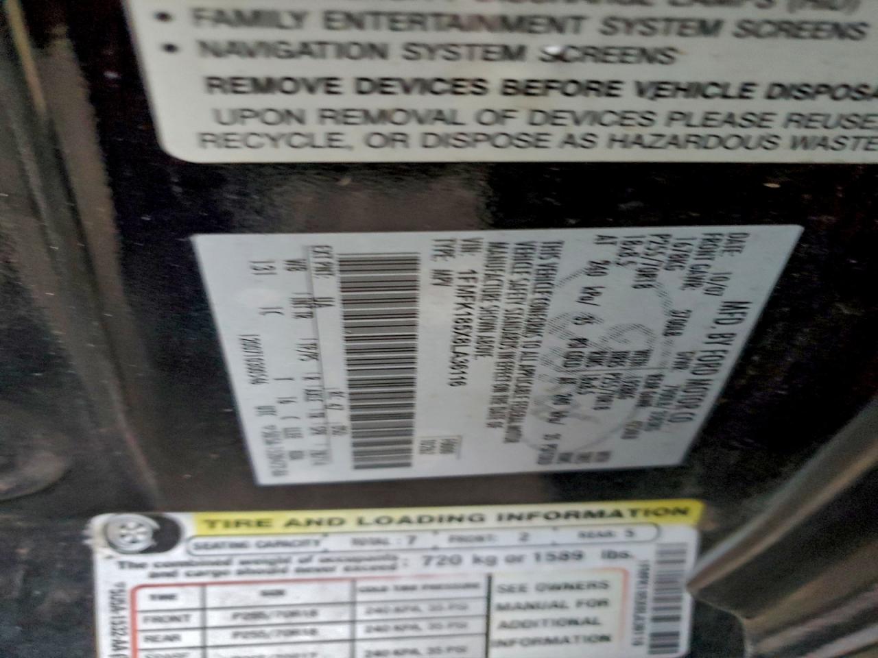 2008 Ford Expedition El Eddie Bauer VIN: 1FMFK185X8LA36116 Lot: 96579825