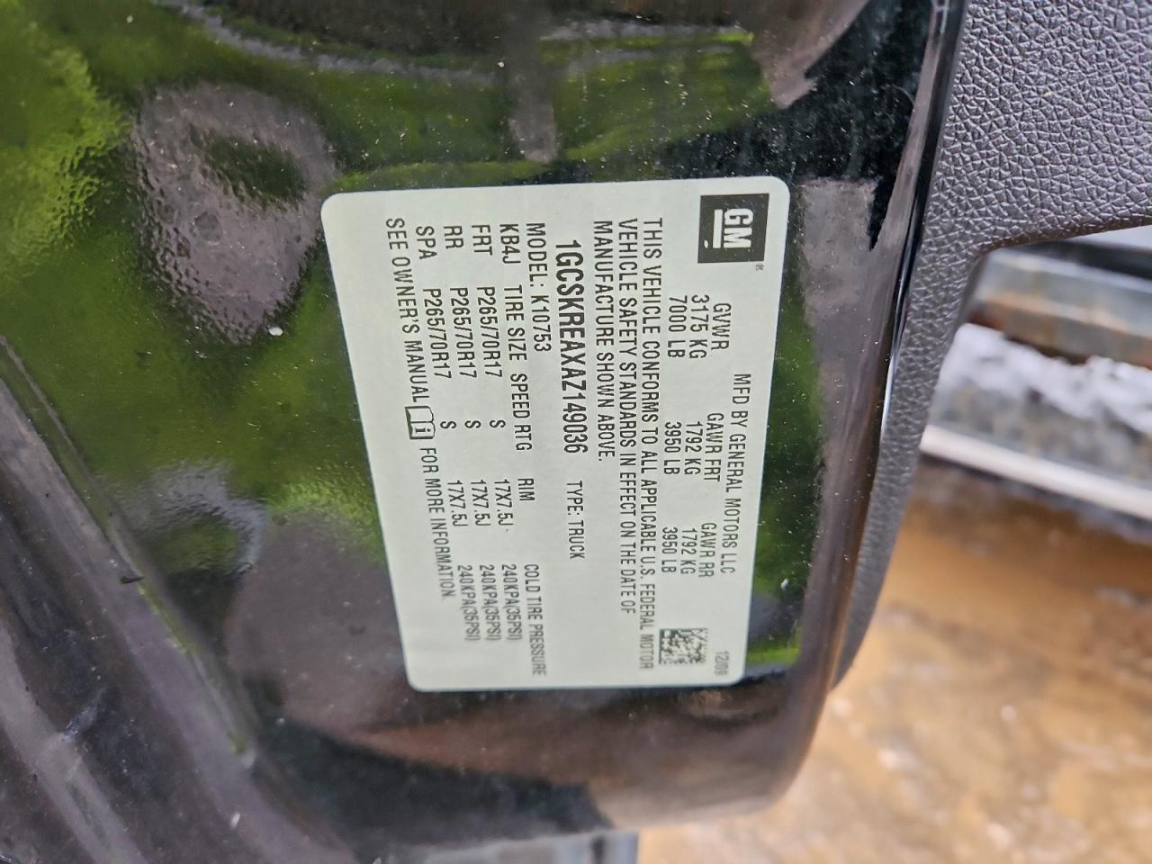 2010 Chevrolet Silverado K1500 Ls VIN: 1GCSKREAXAZ149036 Lot: 96720225