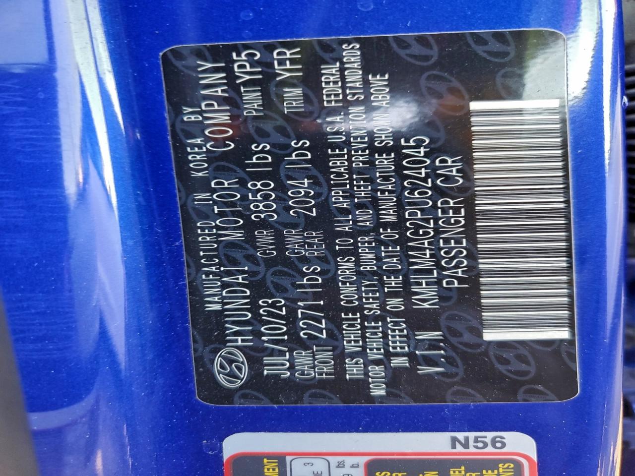 2023 Hyundai Elantra Sel VIN: KMHLM4AG2PU624045 Lot: 95024295