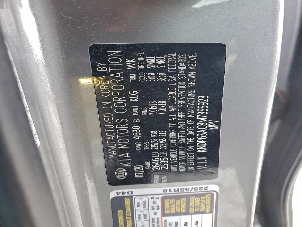 2021 Kia Sportage S VIN: KNDP63AC8M7855923 Lot: 94255885