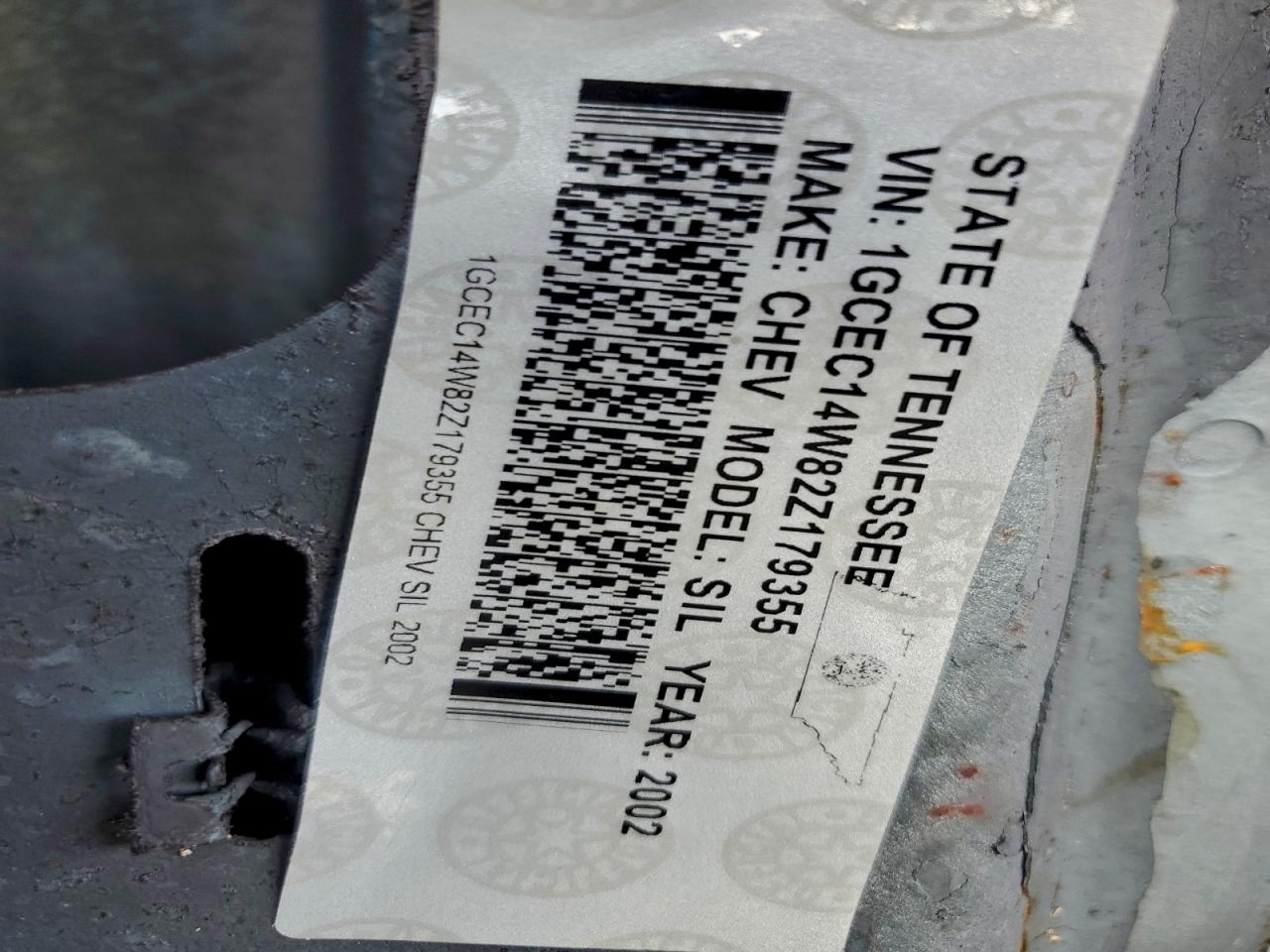 2002 Chevrolet Silverado C1500 VIN: 1GCEC14W82Z179355 Lot: 93279935