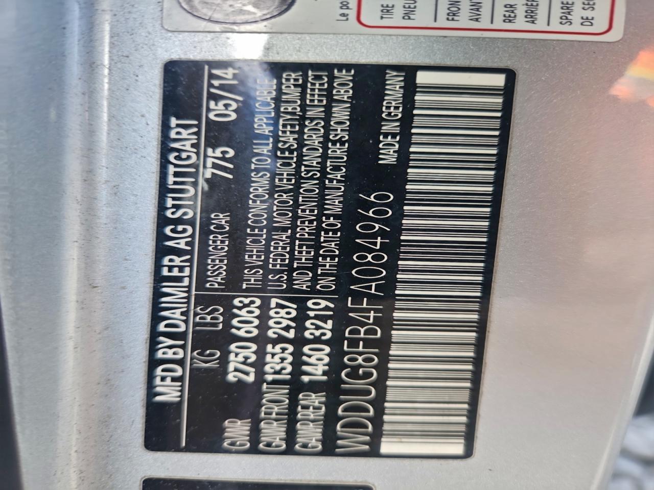 2015 Mercedes-Benz S 550 4Matic VIN: WDDUG8FB4FA084966 Lot: 94130435