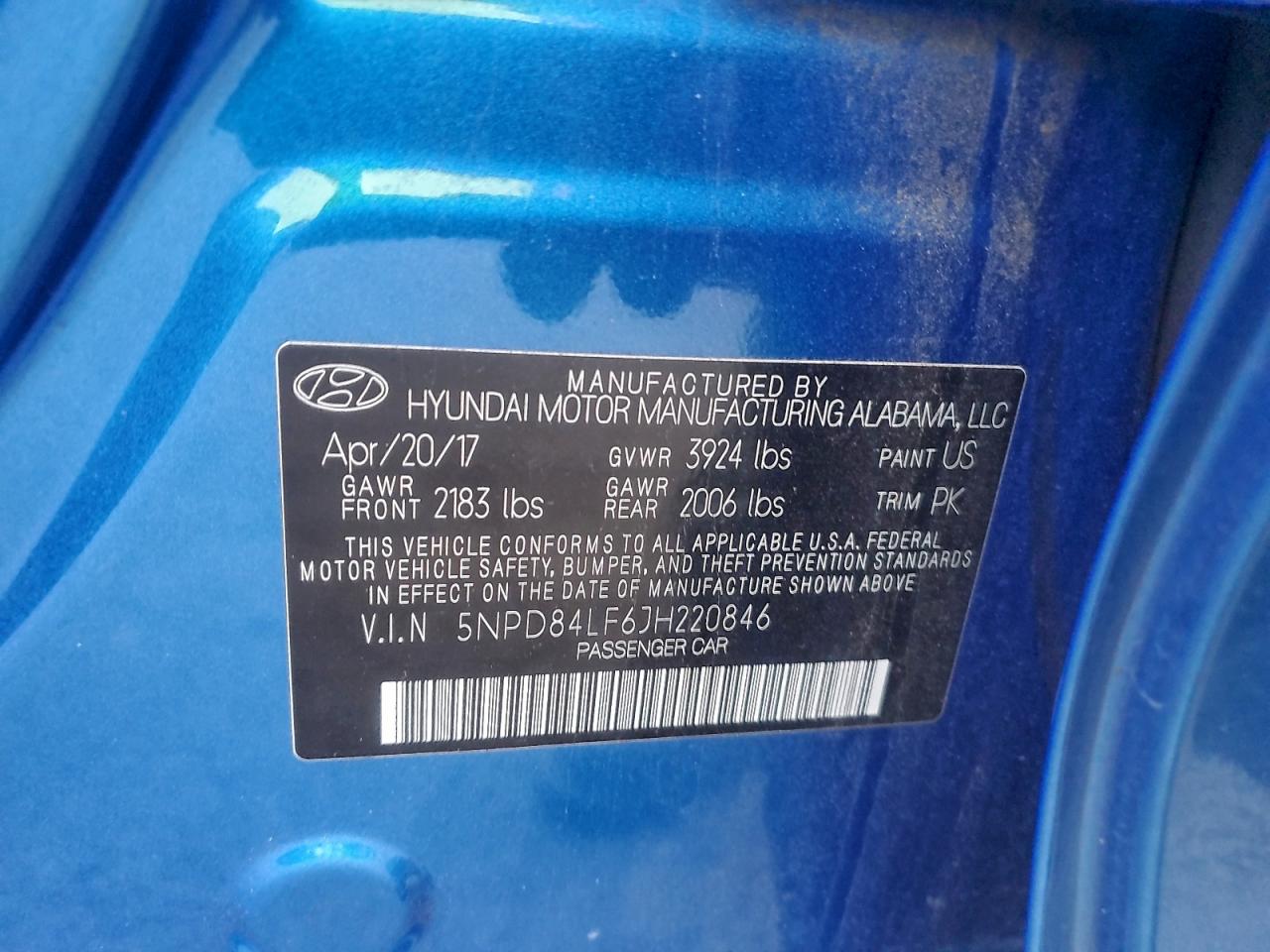 2018 Hyundai Elantra Sel VIN: 5NPD84LF6JH220846 Lot: 94877195