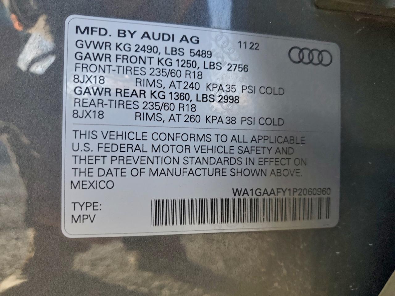 2023 Audi Q5 Premium 45 VIN: WA1GAAFY1P2060960 Lot: 94864595