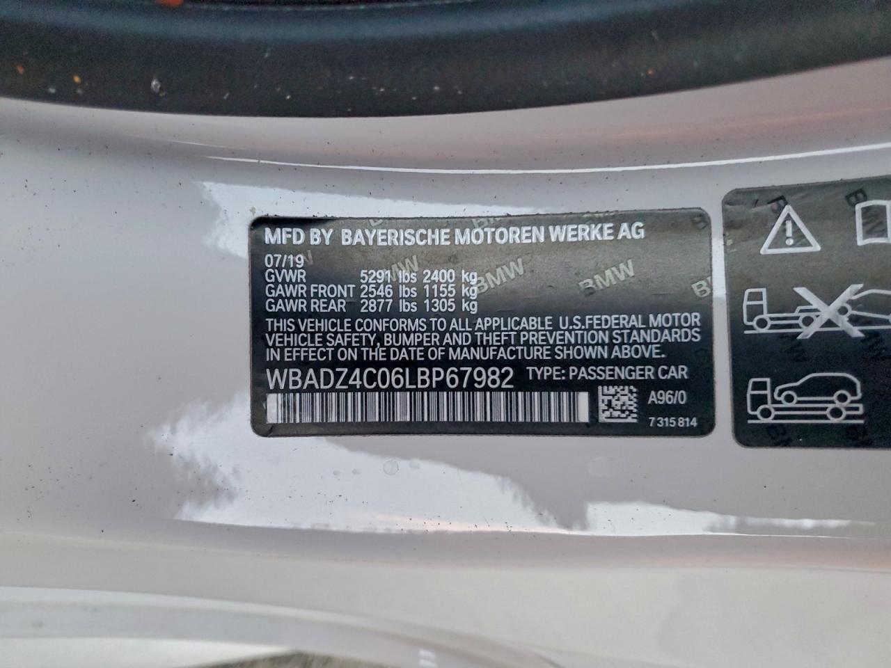 2020 BMW 840Xi VIN: WBADZ4C06LBP67982 Lot: 94835295