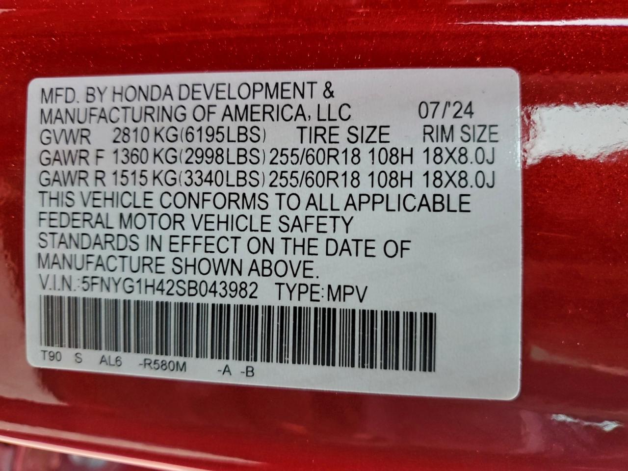 2025 Honda Pilot Exl VIN: 5FNYG1H42SB043982 Lot: 95336755