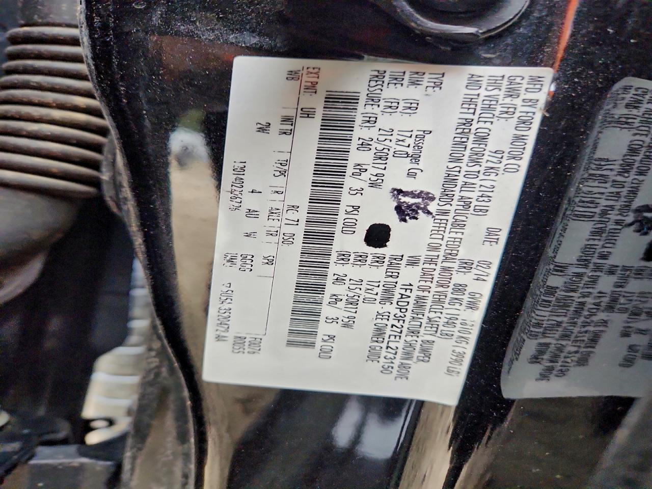 2014 Ford Focus Se VIN: 1FADP3F27EL273150 Lot: 94044645