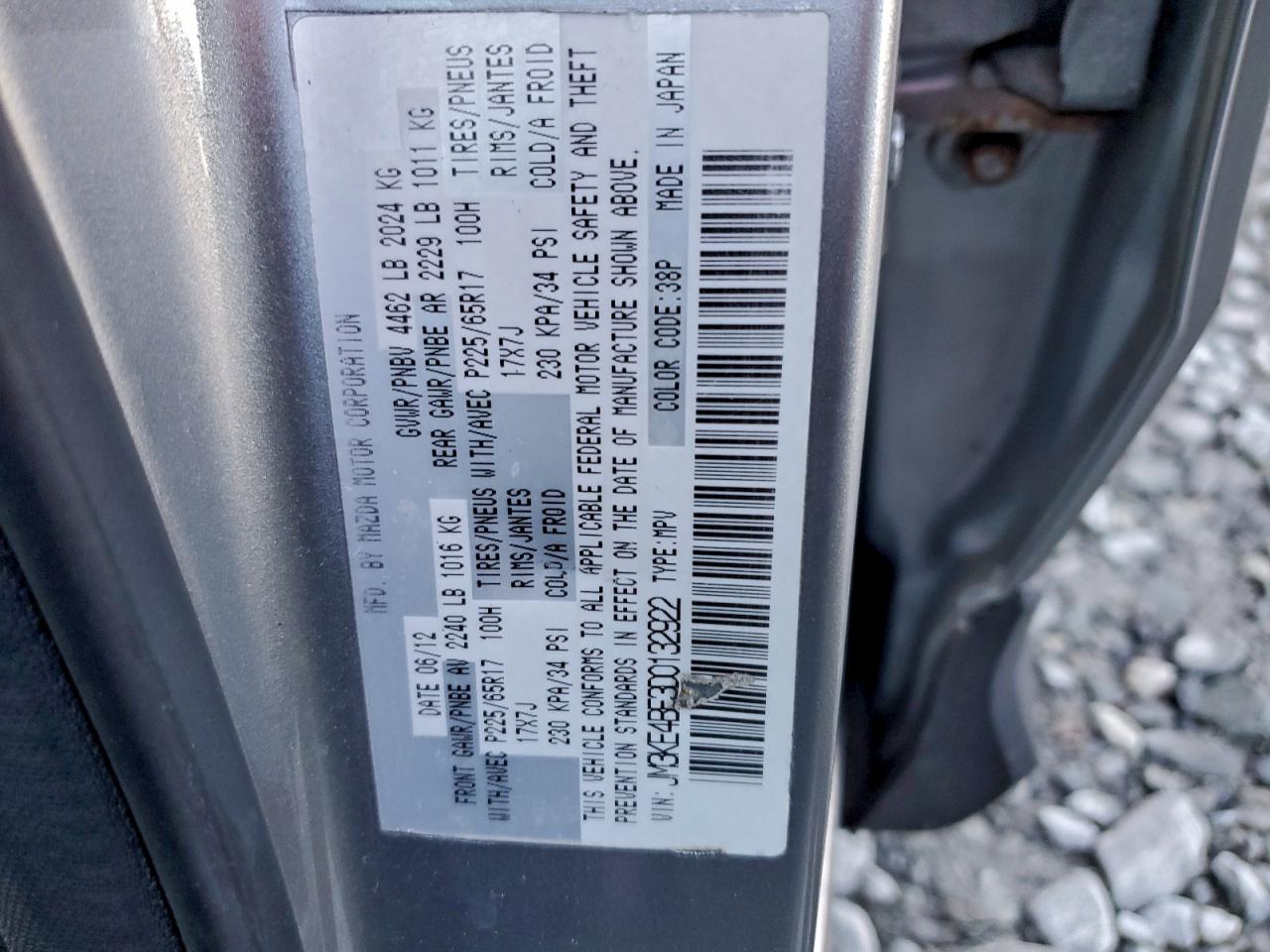 2013 Mazda Cx-5 Sport VIN: JM3KE4BE3D0132922 Lot: 93443695