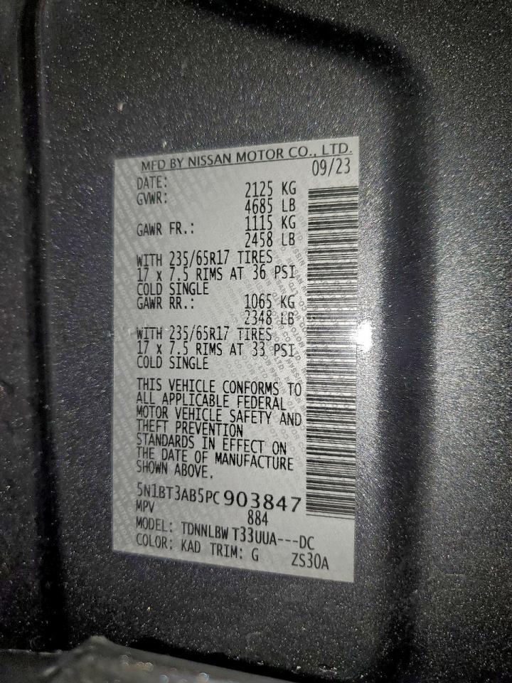 2023 Nissan Rogue S VIN: 5N1BT3AB5PC903847 Lot: 97346635