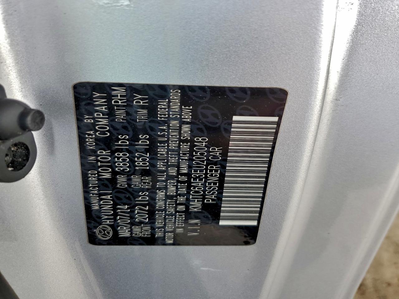 2014 Hyundai Veloster Turbo VIN: KMHTC6AE3EU205048 Lot: 95804425