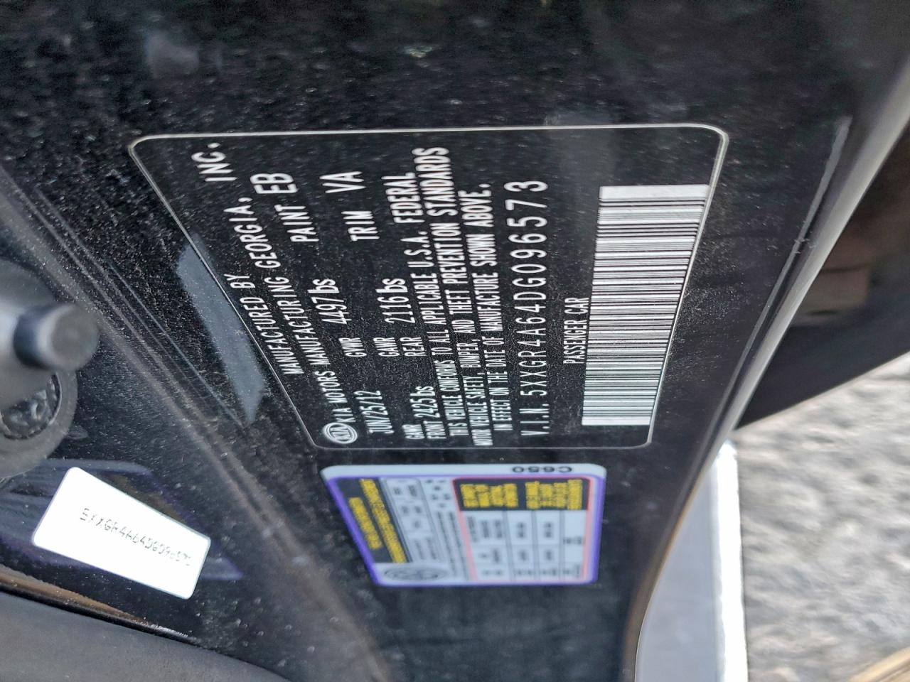 2013 Kia Optima Sx VIN: 5XXGR4A64DG096573 Lot: 95905265