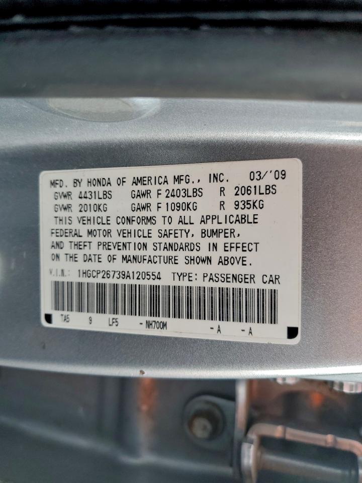 2009 Honda Accord Ex VIN: 1HGCP26739A120554 Lot: 94872605