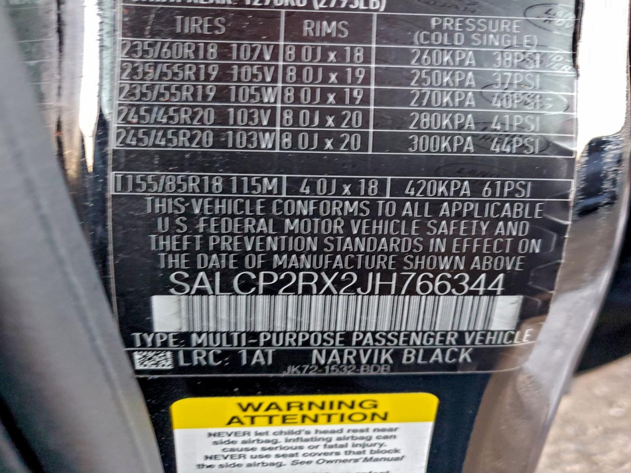 2018 Land Rover Discovery Sport Se VIN: SALCP2RX2JH766344 Lot: 94991215