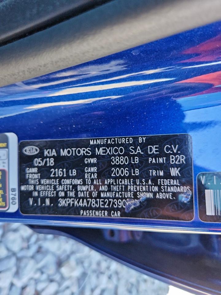 2018 Kia Forte Lx VIN: 3KPFK4A78JE273901 Lot: 95446985