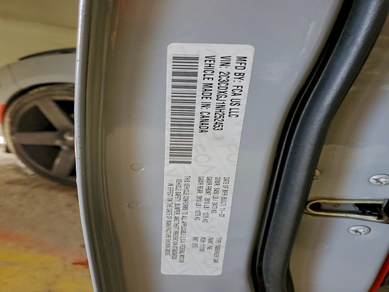 2022 Dodge Charger Scat Pack VIN: 2C3CDXGJ1NH252453 Lot: 95439975