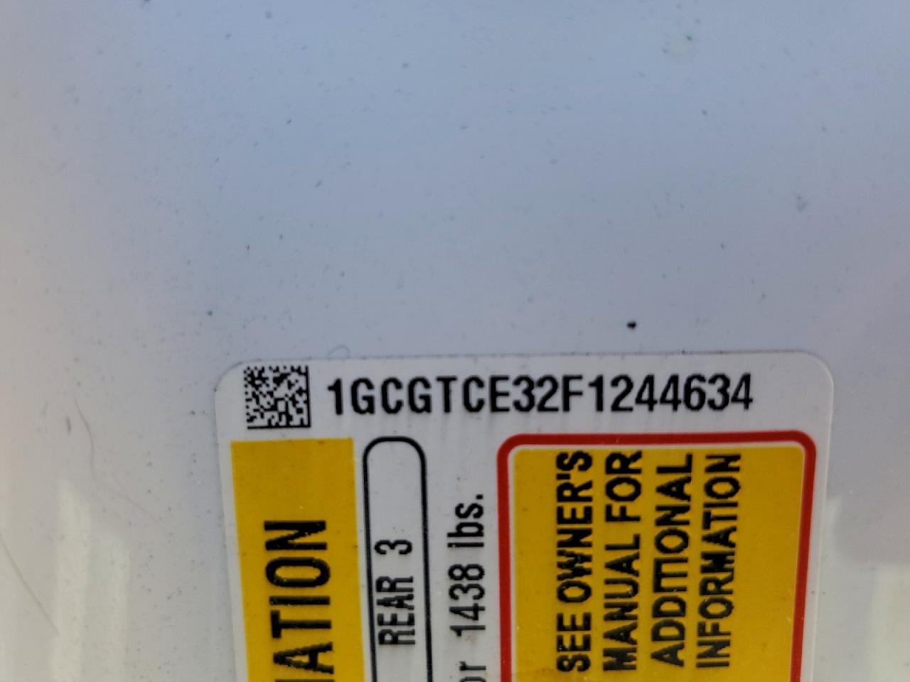 2015 Chevrolet Colorado Z71 VIN: 1GCGTCE32F1244634 Lot: 96236985