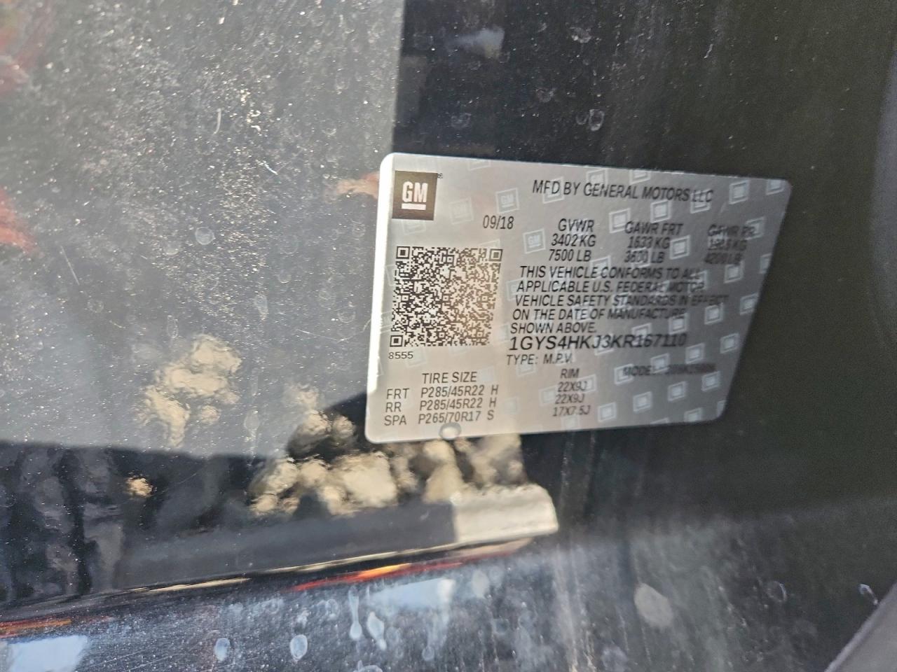 2019 Cadillac Escalade Esv Luxury VIN: 1GYS4HKJ3KR167110 Lot: 95339705