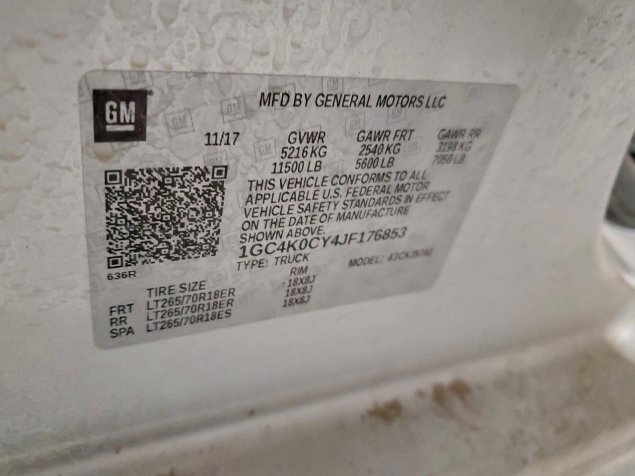 2018 Chevrolet Silverado K3500 Ltz VIN: 1GC4K0CY4JF176853 Lot: 95003775