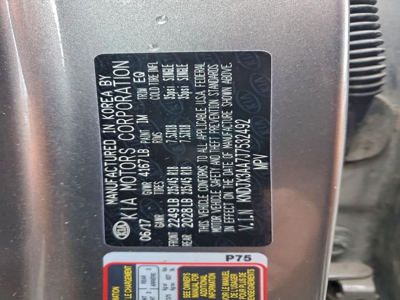 2018 Kia Soul ! VIN: KNDJX3AA7J7532492 Lot: 94359395