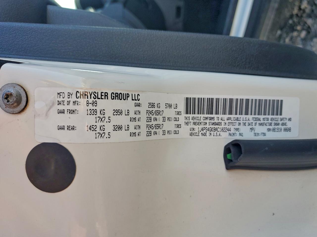 2010 Jeep Grand Cherokee Laredo VIN: 1J4PS4GK8AC102244 Lot: 96939825